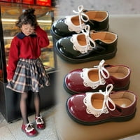 Baozhu baywell момичета рокля кожени обувки деца сватба елегантен патентен кожен плоски обувки деца модни единични обувки вино червено черно