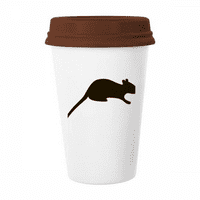 Черна мишка животни портретиране халба кафе пиене стъклени керамични чаши чаша капак