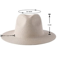 Жени широки ръбове Strapy Panama Roll Up сгъваема шапка Fedora Beach Sun Hat Upf50+ лятна UV шапка
