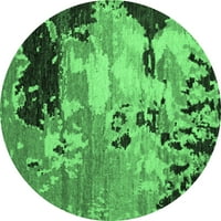 Агли Компания Закрит Кръг Абстрактно Изумрудено Зелено Съвременни Килими Площ, 3 ' Кръг