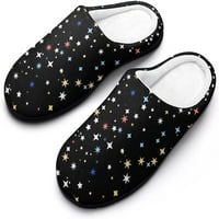 Космически звезди Мъжки къщи чехли Неселип меки памучни обувки Плъзнете върху чехли за на закрито на открито