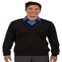 Ед дрехата мъжки фини габарити меки V памучен пуловер с маншет на врата, стил 4090