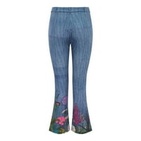 Xinqinghao Plus Размери Панталони за жени за жени с дълъг избор на жени от печатни небрежни панталони удобни микро разгънати панталони товари с товари за жени khaki xxl