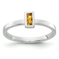 Първичен златен карат бял златен цитринов пръстен