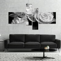 DesignArt 'куп рози черно -бели' флорално изкуство платно