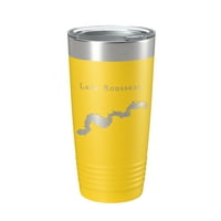 Езеро Rousseau карта tumbler travel mug изолирана лазерна гравирана кафе чаша florida oz жълто