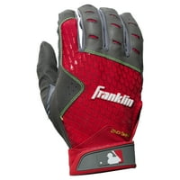Франклин Спорт младежки 2-ри-Скинц® ръкавици за батиране, Ххмалък-сив червен