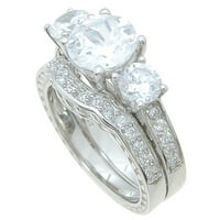 Неговите нейни съвпадащи сватбени годежен пръстен трио титаниев стерлингов сребърен черни булчински CZ пръстени