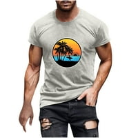 Амидоа мускулни ризи за мъже Лятна ежедневна палмово дърво графични тийнейдж
