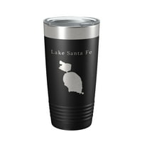 Езеро Санта Фе Карта Tumbler Travel халба изолирана лазерна гравирана кафе чаша Флорида Оз черно