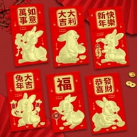 Година на заешкия червен плик Lucky Money Envelies Карикатура червен плик