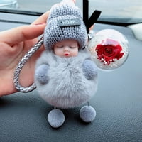 Beppter Valentine Day Gifts Keychain Lovely Plush Squint Doll Doll Valentine Day Rose Rose