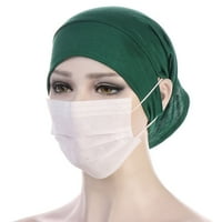 Baocc аксесоари hijab undercap с дупка за уши, подчертан вътрешна капачка hijabs капачки от капачки с капачки под капачка с изрязване на уши за слушалки шапки кофа шапки зелени
