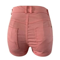 Дамски летни Дантела нагоре дънки шорти Мода Плътен цвят панталони Шорти дамски шорти