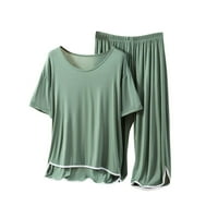 Pajamas funicet за жени, поставени на летни къси панталони за жени, костюм за домашни дрехи двумесеци от армия зелено xl xl