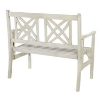 Мебели за дома Левенс сгъваема пейка в антично бяло покритие КД