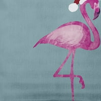 Просто Маргаритка Синьо-Сив Цвят Сняг Птица Коледа Мека Завъртяна Полиестер Декоративни Хвърлят Възглавница, 18 18