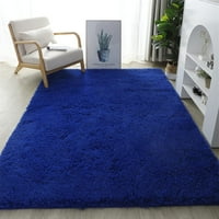 Мек пухкав правоъгълник зона за килим уютен плюшен рошав килим за хола спалня домашен декор кралско синьо 6. 13. крака