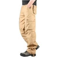 Zkozptok товарни панталони за мъже ежедневни направо прилепнали раирани леки панталони, жълти, xl