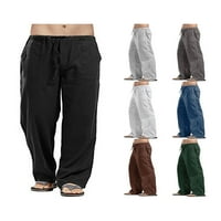 Мишел мм мъжки ежедневни панталони шнур памук бельо свободно отворено дъно панталони джогинг лято плажни панталони