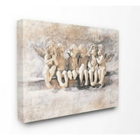 Ступел индустрии ангели чата религиозни неутрален сив живопис платно стена изкуство от млади и доказани