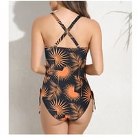 Peplum без гръб бански костюм тропически модни ежедневни жени бански костюми за куфи морски плаж плуване накисвайки гореща пролет бикини реколта летни плажове
