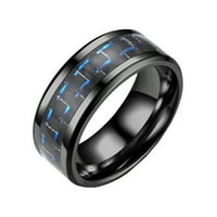 Мода за възрастни мода нова трицветна двойка въглеродни влакна титаниев стоманен пръстен