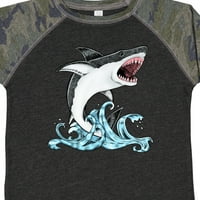 Тениска за момиче за бяла акула за бяла акула за скачане на бяла акула или малко дете