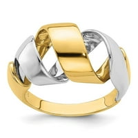 14k двутонен златен спирален моден пръстен