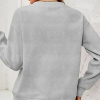 Коледни суичъри на Hueok за жени модни отпечатани ризи с пуловер плюс размер на пуловера с дълъг ръкав