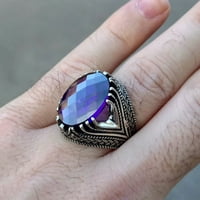 Baocc аксесоари Модни елегантни лилави каменни бижута бижута ангажиран пръстен за жени и мъже пръстени сребро 13