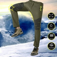Мъже топли ветроустойчиви туристически панталони панталони памук зелено m