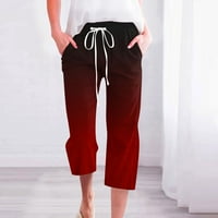 Кипики гамаши за женски клирънс женска еластична еластична талия на кръста дълги панталони с джобни каприс