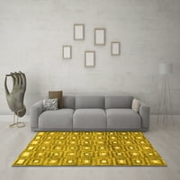 Ahgly Company Indoor Rectangle Abstract Yellow Contemporary Area Rugs, 5 '8'