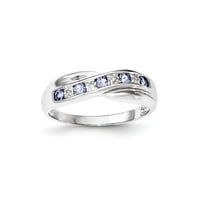 14k бяло злато танзанит и истински диамантен пръстен