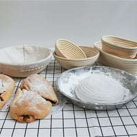 Кошница за доказване на тесто за банетон, кошница за доказване на хляб, ръчно изработен държач за естествен ратан с облицовка