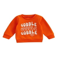Арвбитана малко дете бебе момчета Ден на благодарността Суитчъри писмо пуйка печат дълъг ръкав пуловер върхове детски ежедневни есенни дрехи 2Т 3Т 4Т