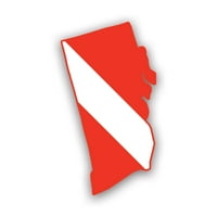 Роуд Айлънд членка оформен водолаз надолу флаг стикер Декал-самозалепващ винил-устойчив на атмосферни влияния-Произведено в САЩ-гмуркане флаг гмуркане ри