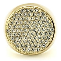 1W - Златен месингов пръстен с кристал от най -висок клас в прозрачен
