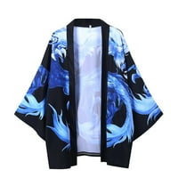 мъжка рокля ризи печатни мъжки овърсайз жилетка риза ризи Мода кимоно мъжка блуза