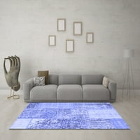 Ahgly Company Indoor Rectangle Packwork Blue Transitional Area Rugs, 5 '8'