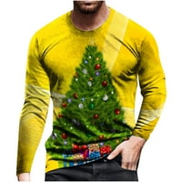 Мъжка мрежеста Бързосъхнеща риза с къс ръкав Мъжки ежедневни коледни панделки-възел 3Д дигитален печат Пуловер Около врата блуза с дълъг ръкав тениска