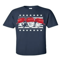 Забавни три стомани правят Америка страхотна шапка политическа тениска с къс ръкав-navy-xxxl