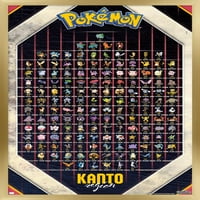 Pokémon - стенен плакат на региона Канто, 22.375 34 рамки