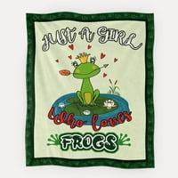 -Дек жаба хвърляне на одеяло супер уютно и леко, подаръци за момичета момчета жени любители на жабите Черни одеяла за дивана и легло 50'x60 ''