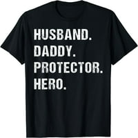 Съпруг татко протектор герой бащи ден подарък за татко съпруга тениска
