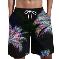 Хавайски къси панталони за мъже извънгабаритни годни тропически залез на палмово дърво залез Пръч