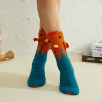 Смешни животински плетени чорапи за възрастни деца новост 3д чорапи с форма на животни без приплъзване подови чорапи Унисе зимни топли чорапи
