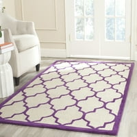 Cambridge Kevin Geometric Wool Area Rug, слонова кост лилава, 6 '6' квадрат