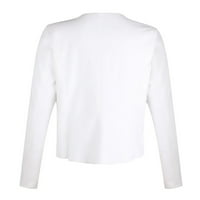 Tking Fashion Womens Cardigan Lapel Told Color Velvet Средна дължина Малка палто Кардиган пуловери за жени бели 2xl